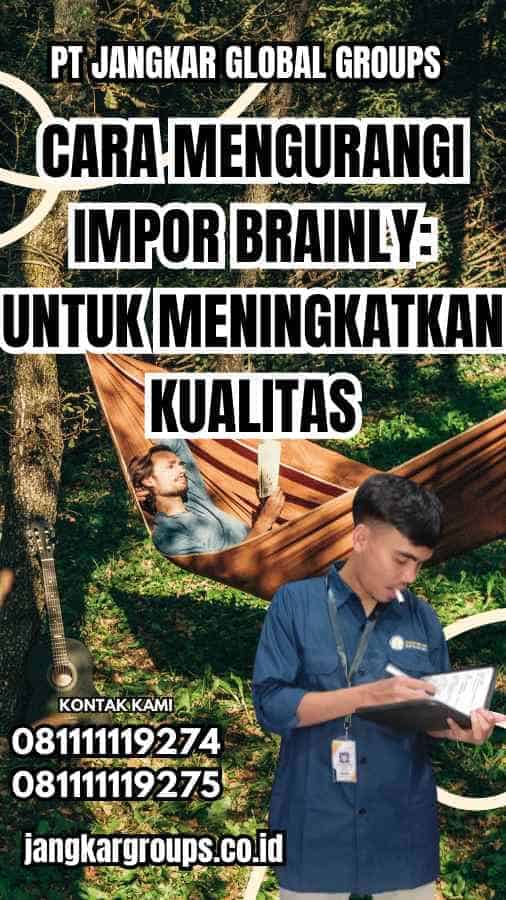 Cara Mengurangi Impor Brainly untuk Meningkatkan Kualitas