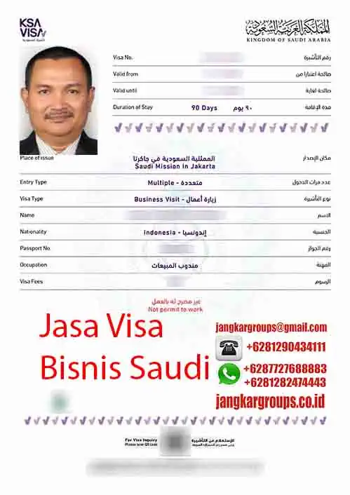 Contoh Visa Bisnis Arab Saudi