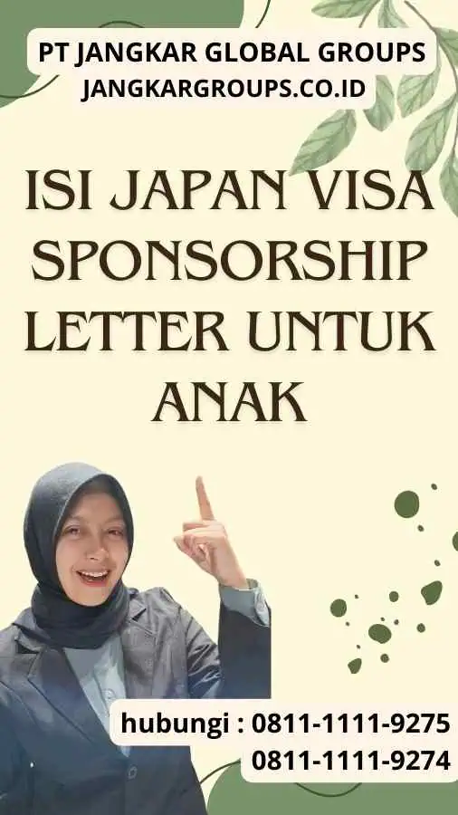 Isi Japan Visa Sponsorship Letter Untuk Anak