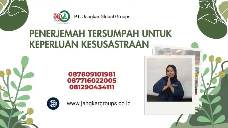 Penerjemah Tersumpah Untuk Keperluan Kesusastraan