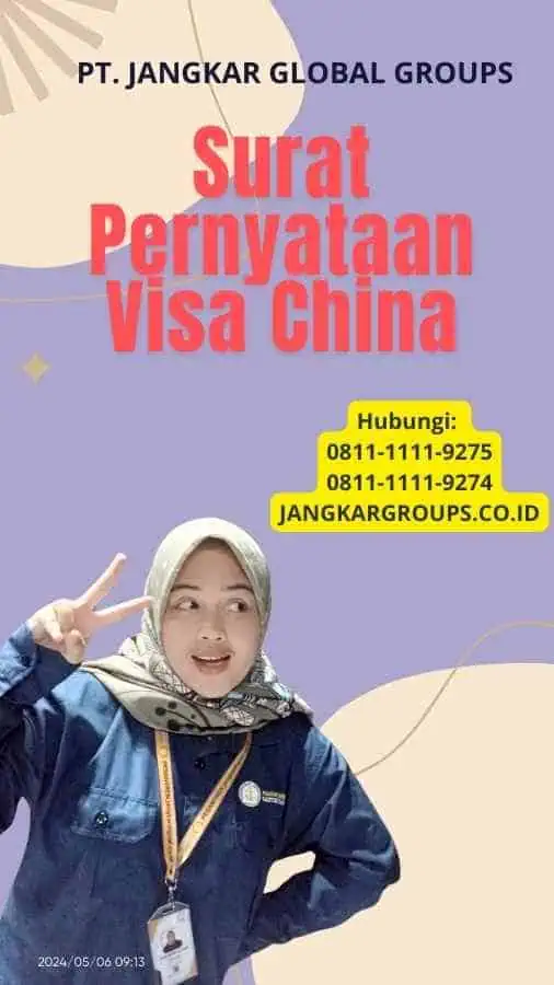 Surat Pernyataan Visa China