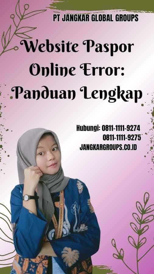 Website Paspor Online Error Panduan Lengkap