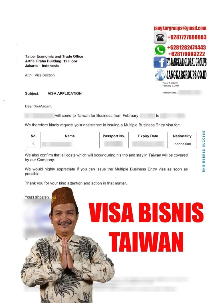 Contoh Invitation Letter Taiwan