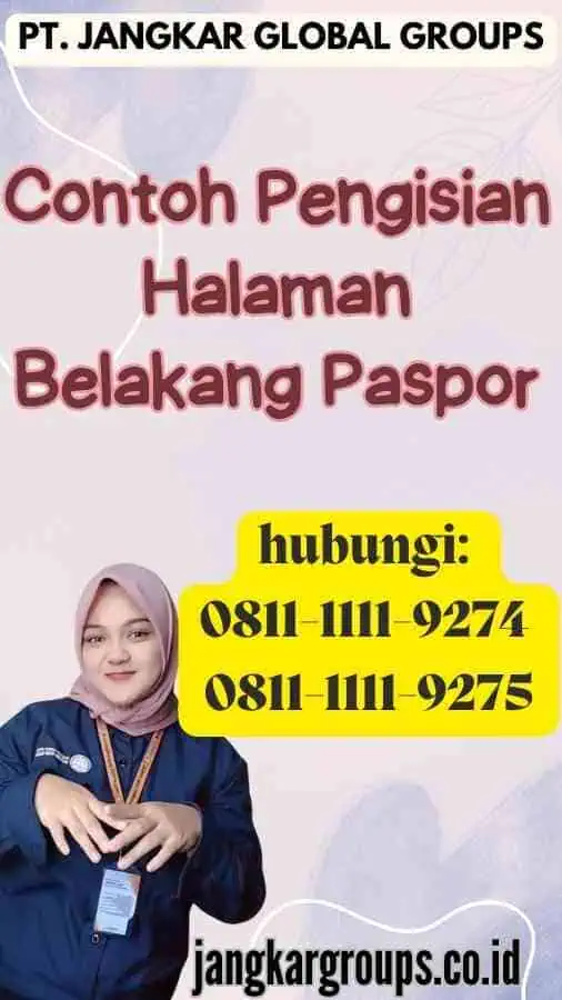 Contoh Pengisian Halaman Belakang Paspor