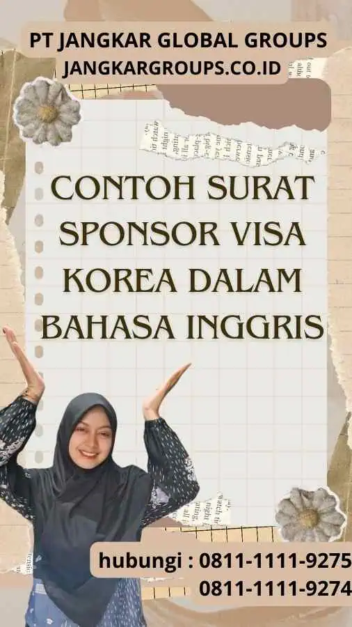 Contoh Surat Sponsor Visa Korea Dalam Bahasa Inggris