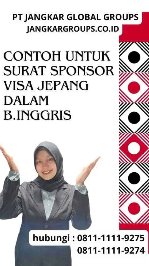 Contoh untuk Surat Sponsor Visa Jepang Dalam B.Inggris