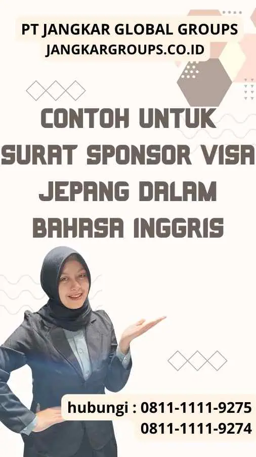 Contoh untuk Surat Sponsor Visa Jepang dalam Bahasa Inggris