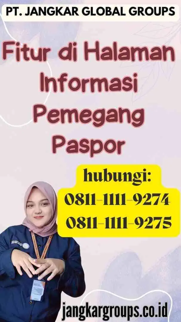 Fitur di Halaman Informasi Pemegang Paspor