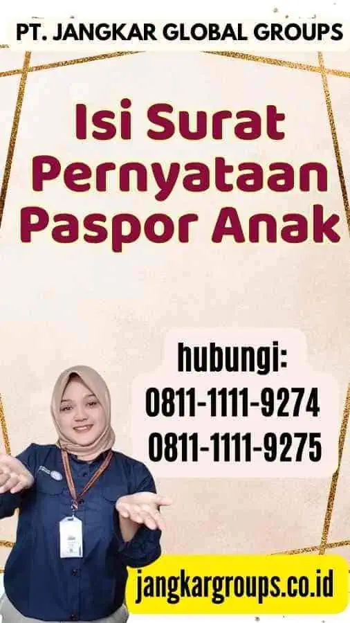 Isi Surat Pernyataan Paspor Anak