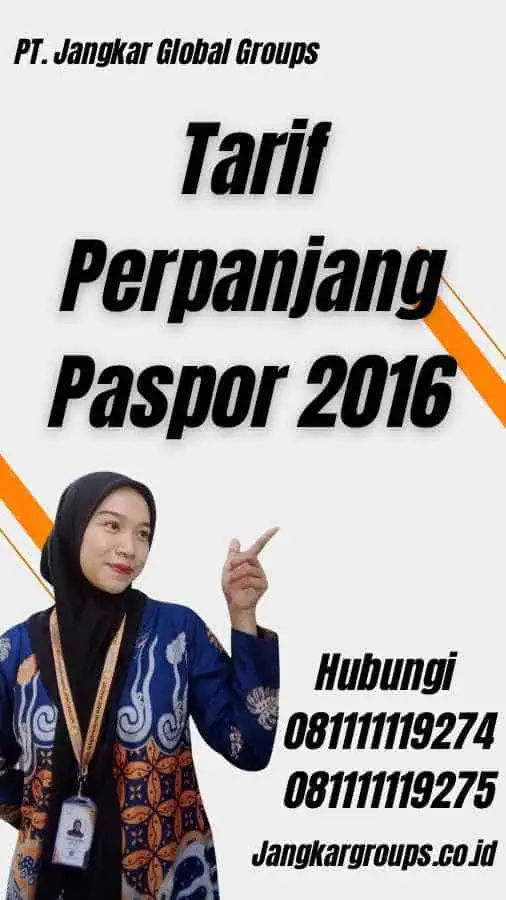 Tarif Perpanjang Paspor 2016