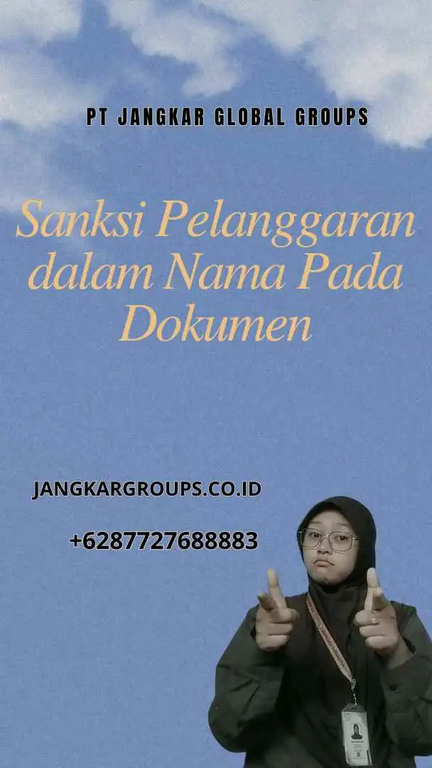 Sanksi Pelanggaran dalam  Nama Pada Dokumen