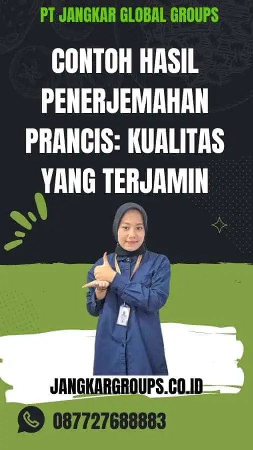 Contoh Hasil Penerjemahan Prancis Kualitas yang Terjamin