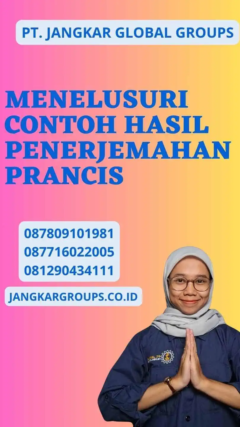 Menelusuri Contoh Hasil Penerjemahan Prancis