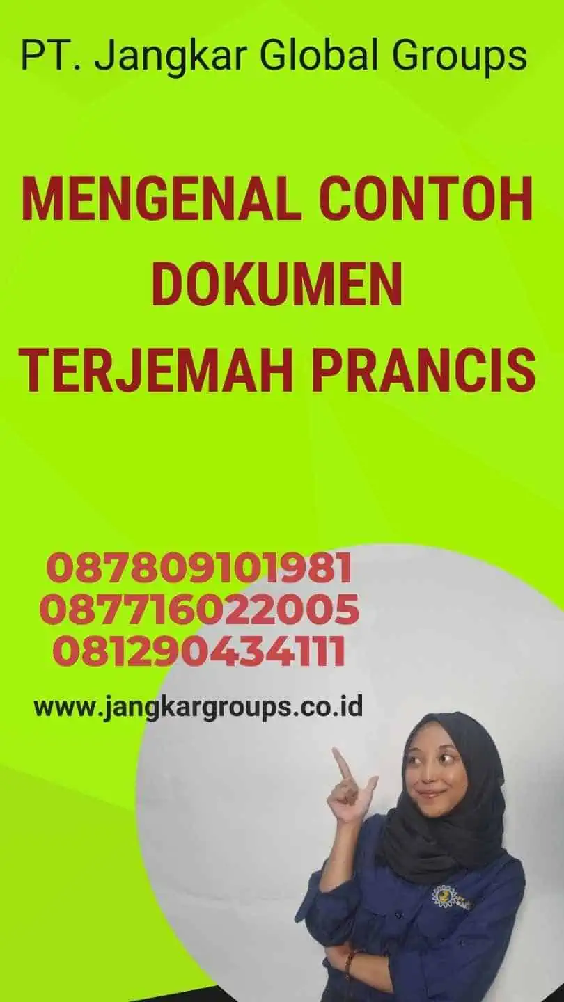 Mengenal Contoh Dokumen Terjemah Prancis