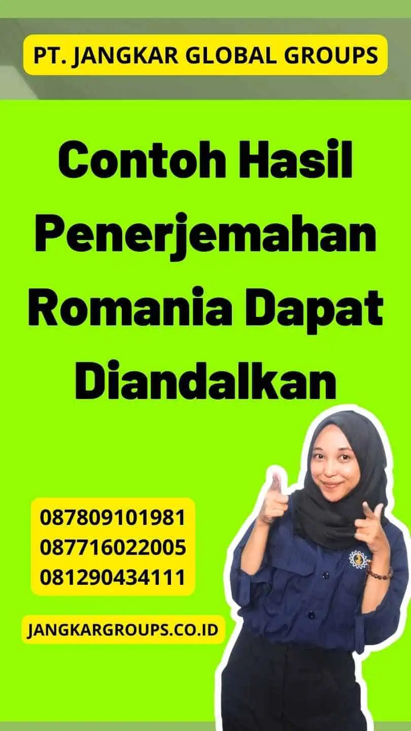 Contoh Hasil Penerjemahan Romania Dapat Diandalkan