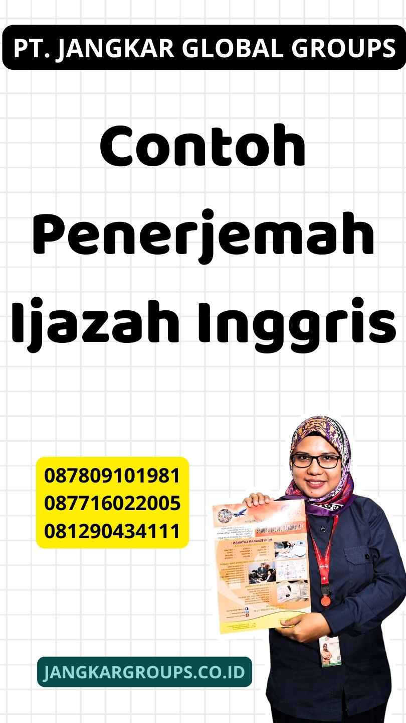 Contoh Penerjemah Ijazah Inggris