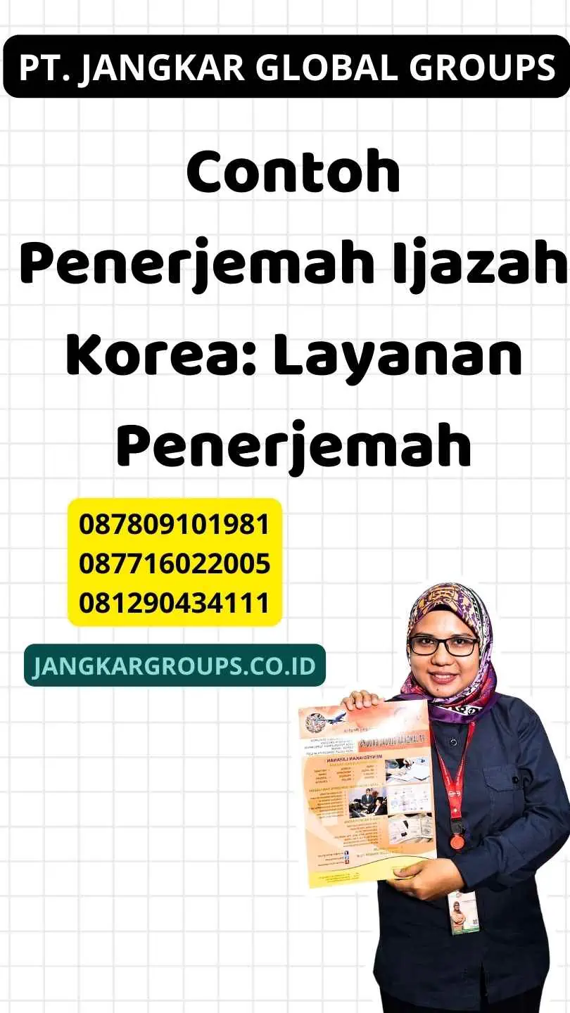 Contoh Penerjemah Ijazah Korea: Layanan Penerjemah