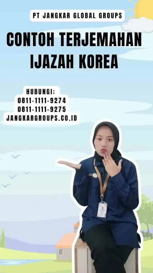 Contoh Terjemahan Ijazah Korea