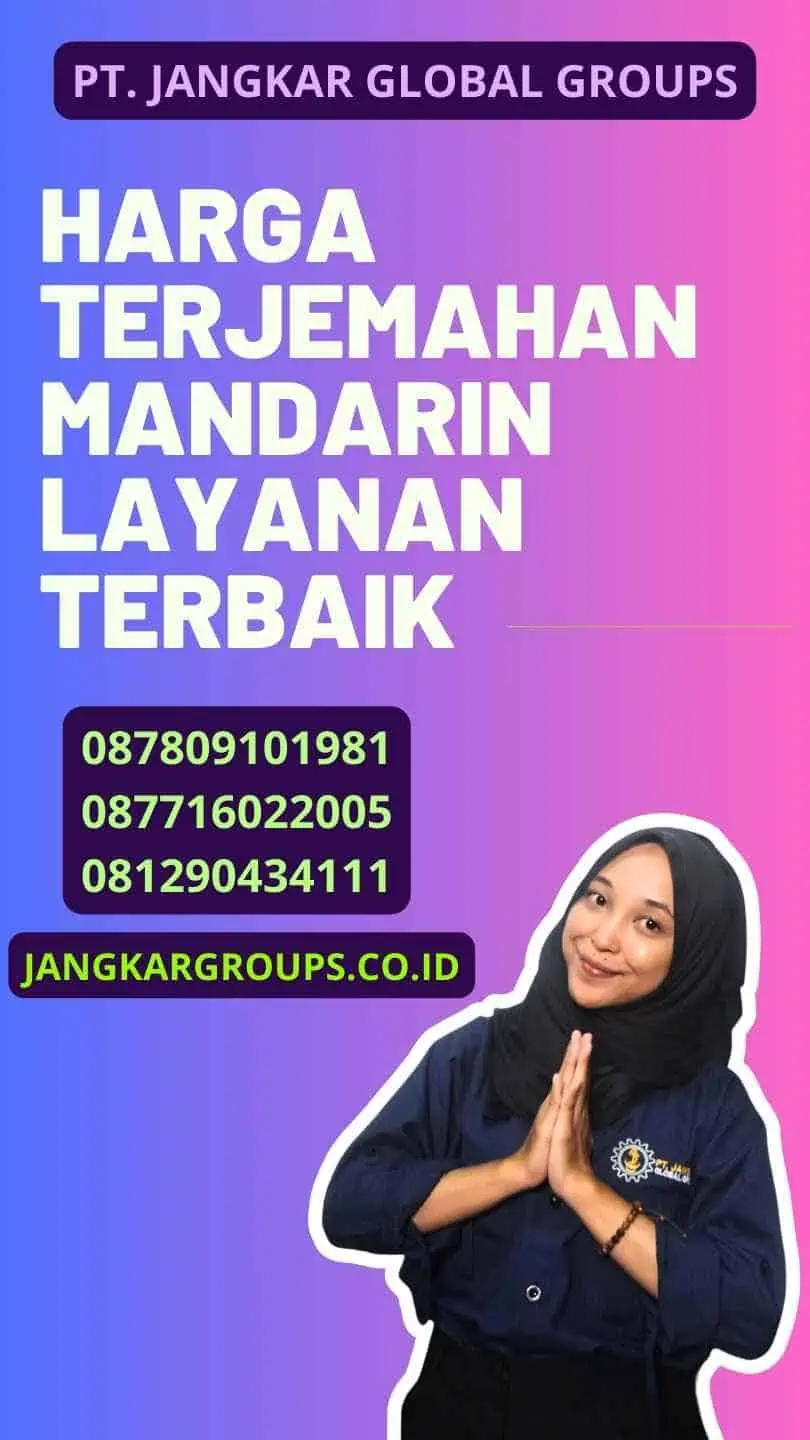 Harga Terjemahan Mandarin Layanan Terbaik