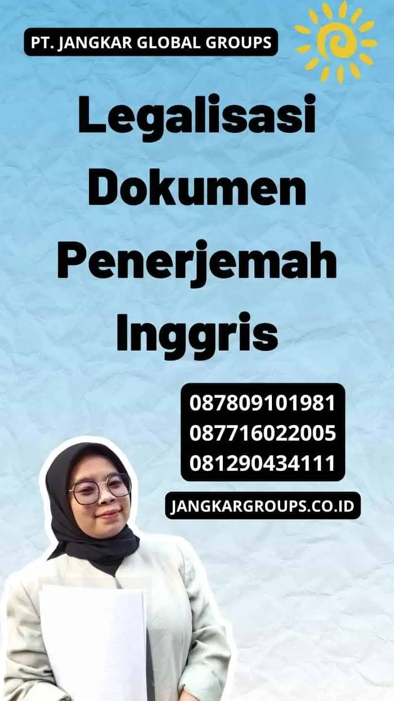 Legalisasi Dokumen Penerjemah Inggris