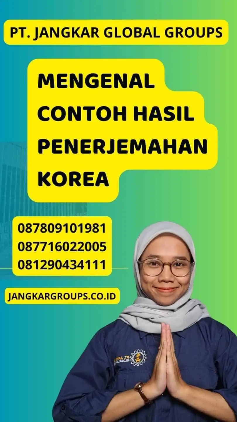 Mengenal Contoh Hasil Penerjemahan Korea