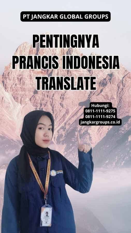 Pentingnya Prancis Indonesia Translate