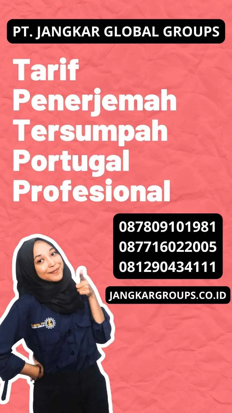 Tarif Penerjemah Tersumpah Portugal Profesional