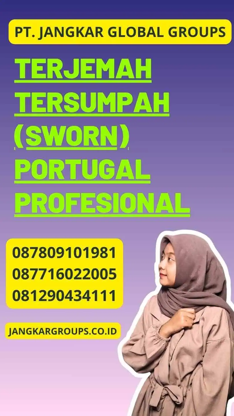 Terjemah Tersumpah (Sworn) Portugal Profesional