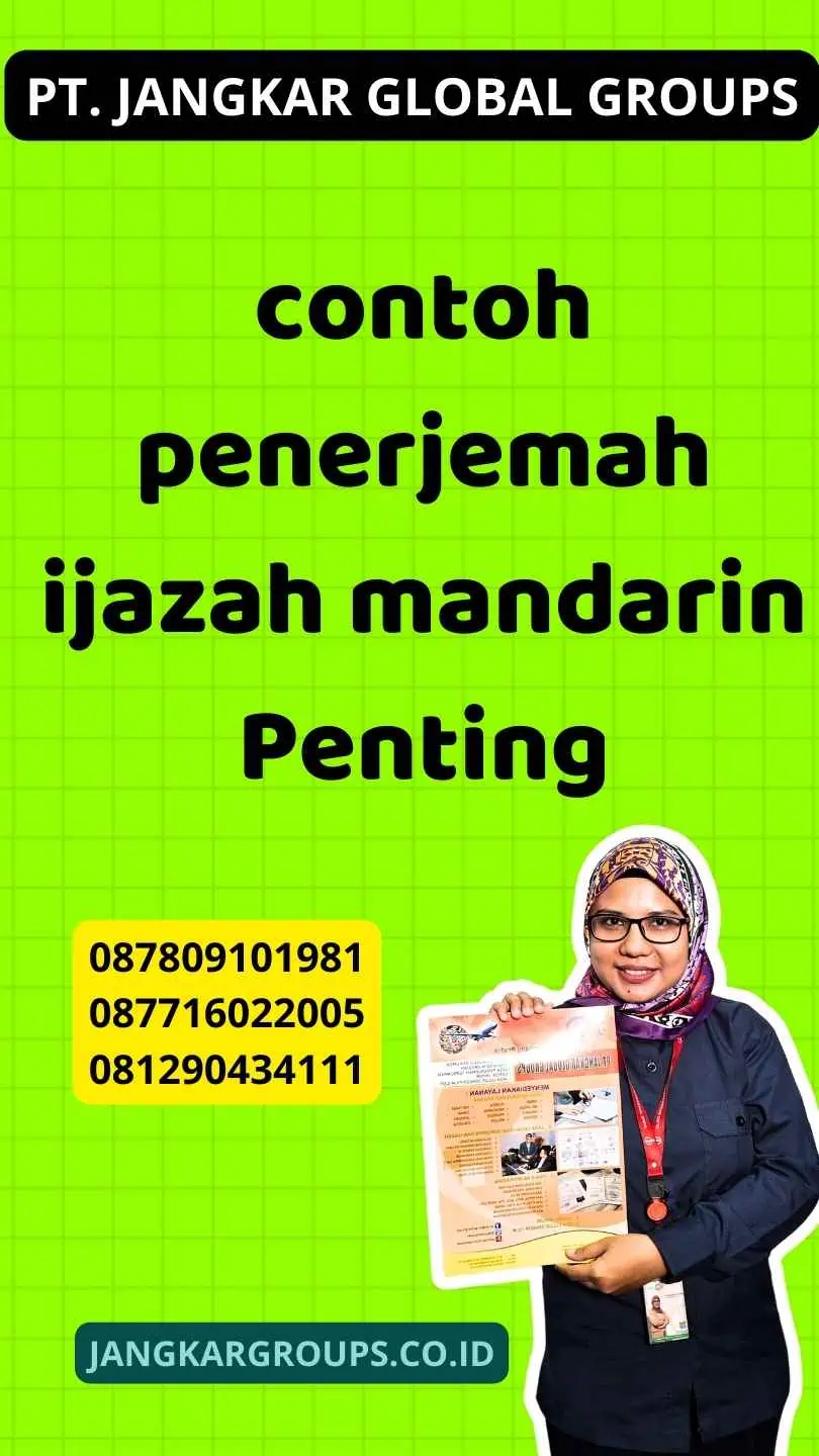 contoh penerjemah ijazah mandarin Penting