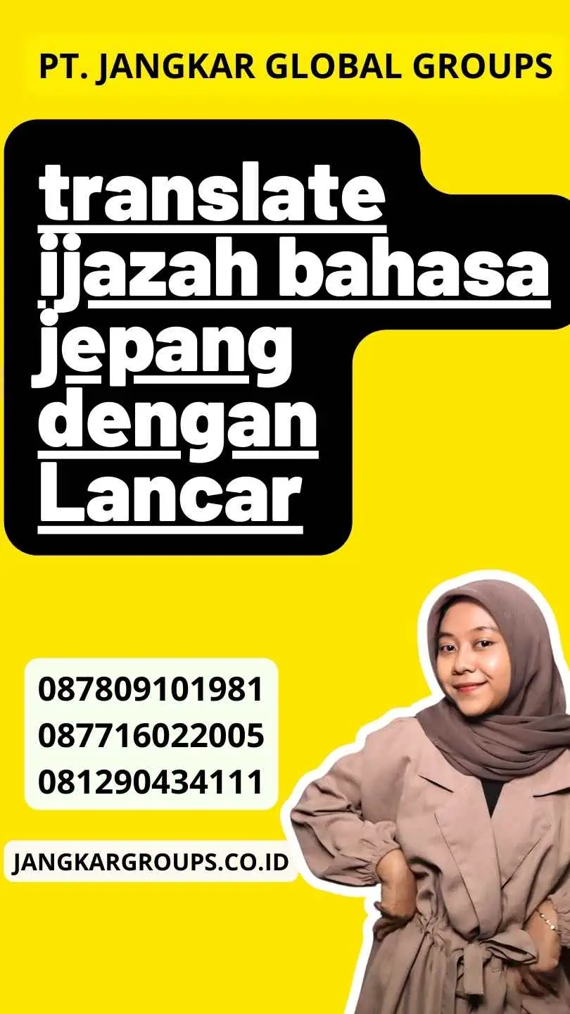 translate ijazah bahasa jepang dengan Lancar