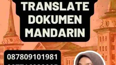 Layanan Terpercaya Translate Dokumen Mandarin