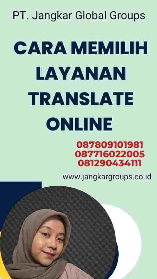 Cara Memilih Layanan Translate Online