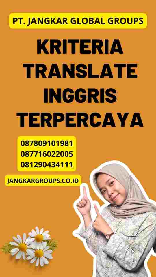 Kriteria Translate Inggris Terpercaya