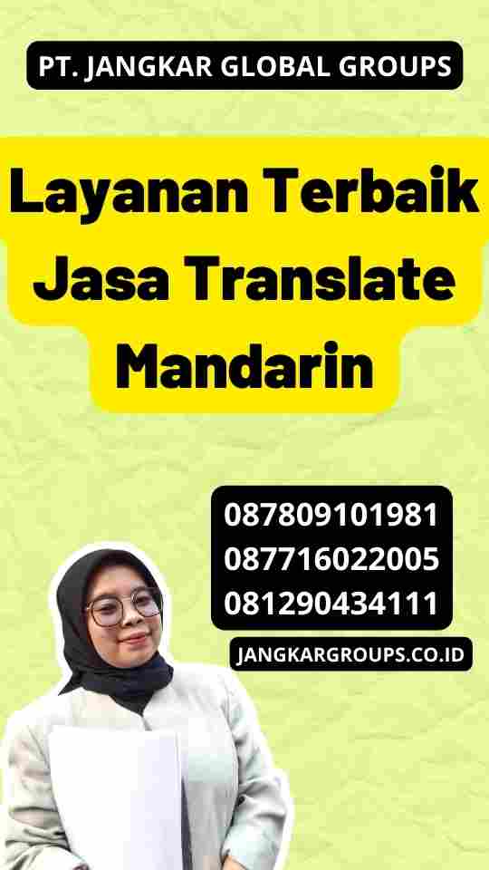 Layanan Terbaik Jasa Translate Mandarin