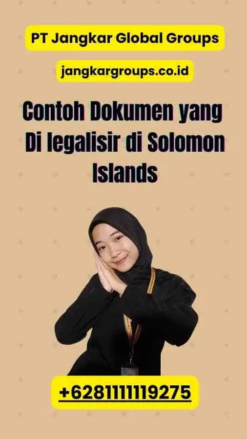 Contoh Dokumen yang Di legalisir di Solomon Islands