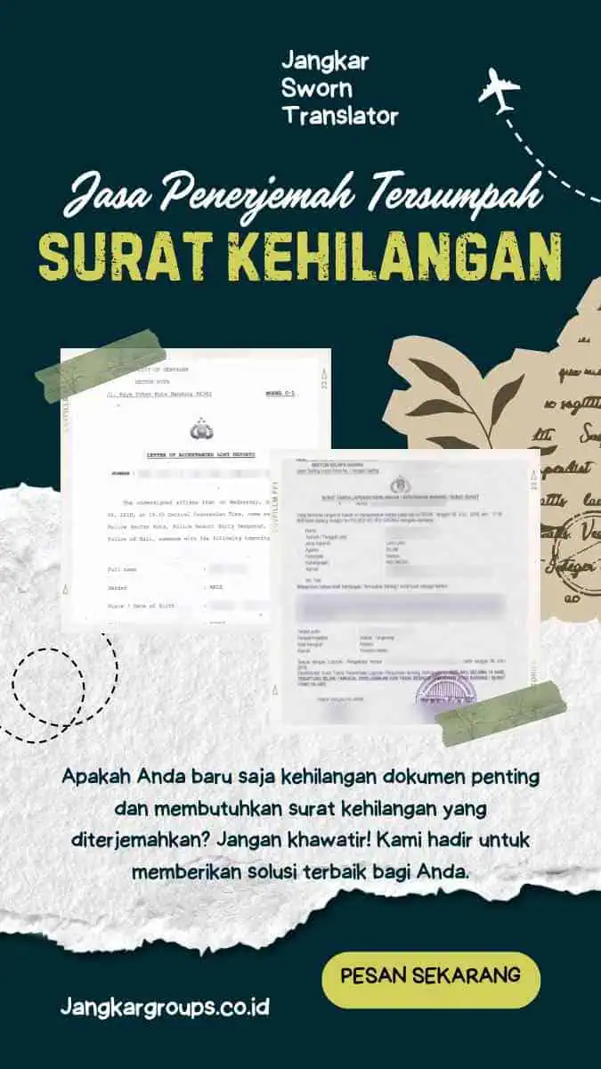 Jasa Penerjemah Tersumpah Surat Kehilangan Jangkar Groups