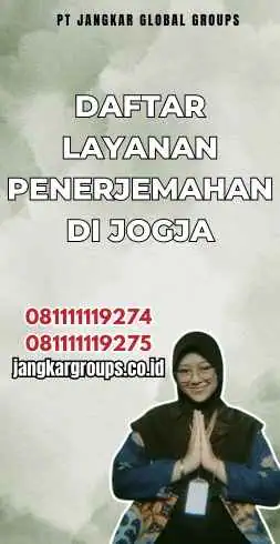 Daftar Layanan Penerjemahan di Jogja - Jasa Translate Jogja