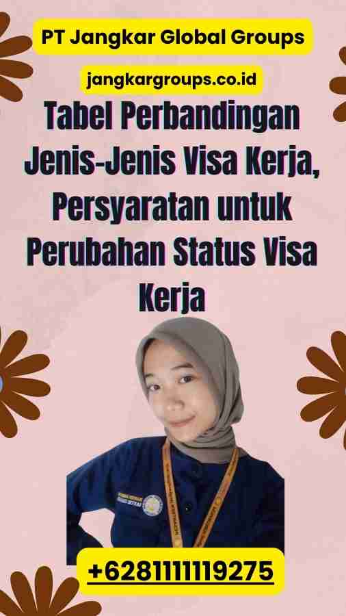 Tabel Perbandingan Jenis-Jenis Visa Kerja, Persyaratan untuk Perubahan Status Visa Kerja