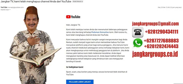 Channel Youtube Jangkar TV di Tutup