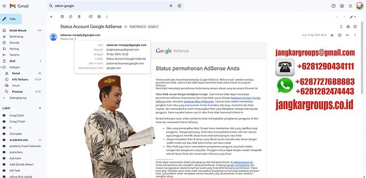 google adsen status di tolak